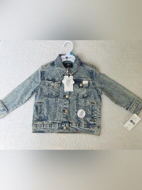 7 For All Mankind Kids Washed Blue Denim Jacket